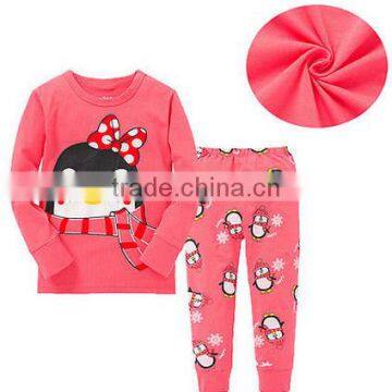 Beautiful girls Christmas cute cartoon penguin print pajamas set new design bedroom set