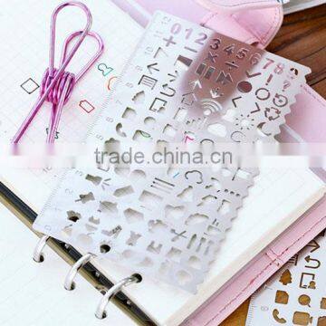 Hot sales DIY stainless steel drawing templates/ Bookmark for Planner,Scrapbook, handbook