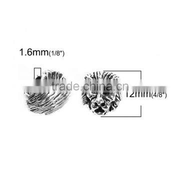 Zinc Based Alloy Spacer Beads Lion Animal Antique Silver photo-2