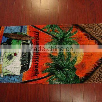 100% cotton velour reactive print beach towel