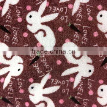 New arrived, 2013 bunny print pattern ,double-side ,surper soft ,printed flannel velvet fabric