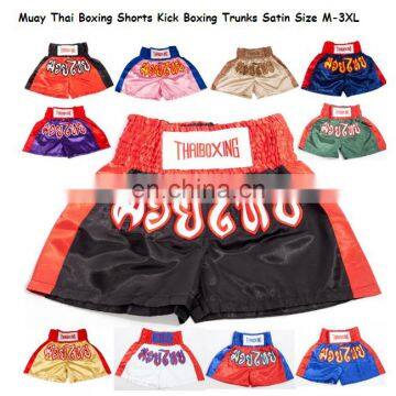 Muay Thai Boxing Shorts Kick Boxing Trunks Satin Size M-3XL