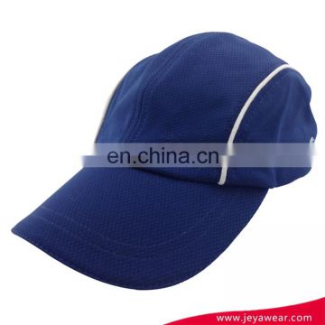 Customize dry fit 100%polyester 4 panel low crown sports cap blue blank baseball caps