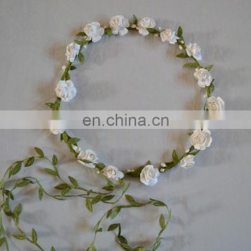 White elegant custom flower crown headband with fashion design FH2228