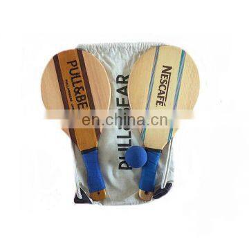 wholesale wooden beach tennis racket set