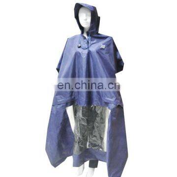 100% waterproof pvc polyester rain poncho plus with custom logo