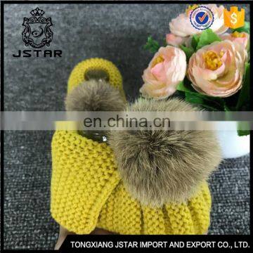 2017 Crochet Infant Newborn 100% rabbit fur Pompom Baby Shoes