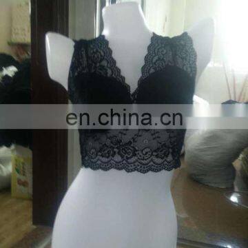 cheapest price factory transparent black women lace camisloe bra