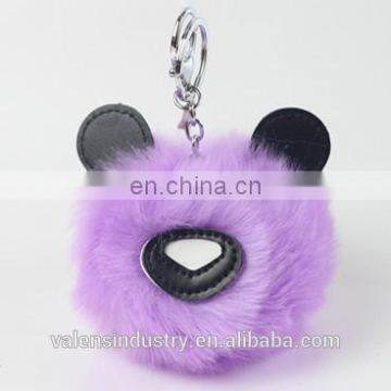 Charm Fashion Girls Handbag Pendant Fluffy Faux Fur 24 hour Pom Pom Animal Shape Fur Pom Keychain