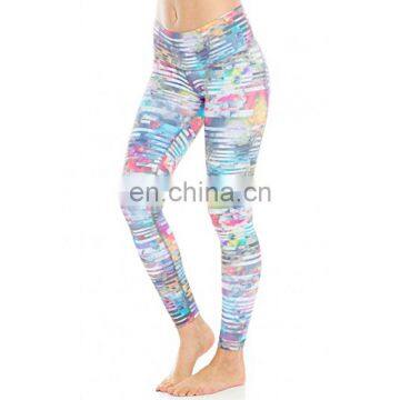 custom fitness leggings colorful stripes print yoga pants OEM factory