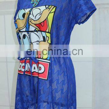 Print Picture's T-shirt New Lace Material Latest Tops for Girls photo-4