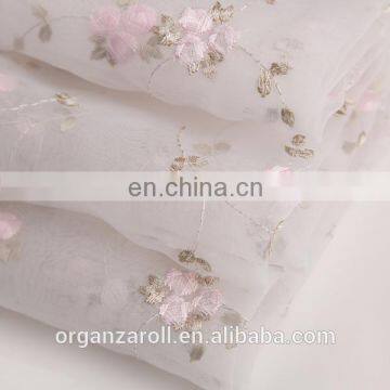 pattern diversity embroidered silk organza fabric for women dress