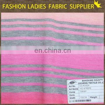 180gsm,T/R elastic comp yarn dyed stripe viscose rayon jersey fabric