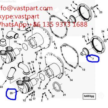 Cummins KTA38 Engine Sea Water Pump 3085649 3049157 and Gear 3008841 photo-3