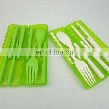 Best Seller Plastic Pocket Travel Cutlery Set With Case, Folding Chopsticks/Fork and Spoon photo-5