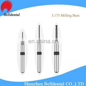 CAD CAM System DLC Coating Dental 3.175 Zirconia Milling Burs