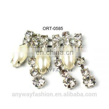 Fashion large prong rhinestone mesh ribbon