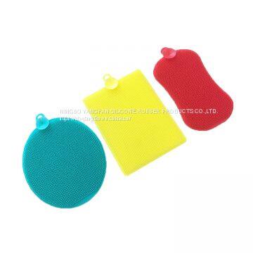 Silicone Pot Dish Washing Cleaning Brush Antibacterial Scouring Pad Kitchen Scrubber Fruit Vegetable Clean fast  Multi-function