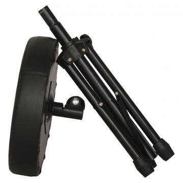 Good Quality Height-adjustable Leather and Iron Round Drum Stool photo-3