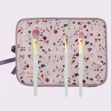 3pcs Matcha Color Practical Eyeshadow Brush Wool Hair Makeup Brush Set Portable OEM With Sack photo-3