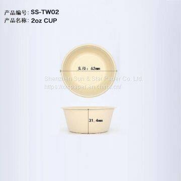 5oz cup with bleached bagasse pulp