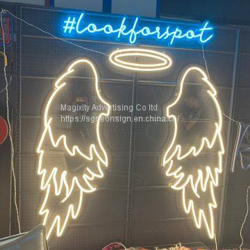 Customized Angel Wings 3D Clear Acrylic Led Neon Letters Sign Light Decoration Electronic Signs photo-5