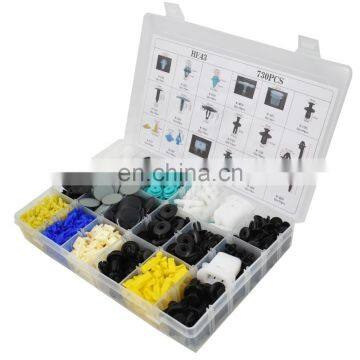 730pcs Car Mixed Door Trim Panel Clip Auto Bumper Rivet Retainer Push Random Kit