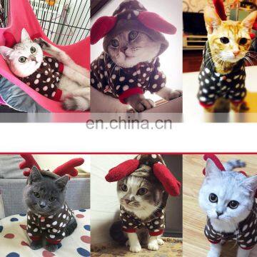 Wholesale Dog Pet Cat Xmas Elk Winter Point Plush Clothes Hoodie Sport Overcoat photo-5