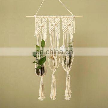 Cotton Rope Macrame Flower Pot Holder Indoor Outdoor Hanging Planter Basket photo-2