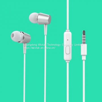 Metallic earphone V10 stereo earphone factory price