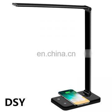 Amazon Hot Selling Led Flexible Aluminum Led Lamp With Wireless Charging Desk Lamp Bedside Lamp photo-2