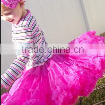 Wholesale Baby Girl Chirstmas Soft Chiffon Dance Dresses Party red green white Tutu Ruffle Party Fluffy PettiSkirts