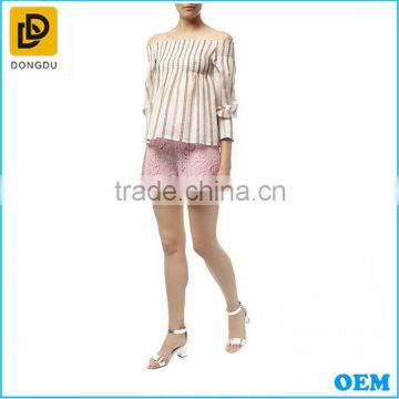 Soft pink lace shorts for girls from Dongguan