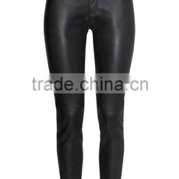 OEM Plus Size Clothing 2015 New Arrival Black Long Leather Pants for Women photo-2