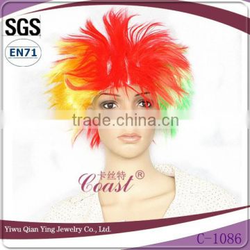 Cheap colorful soccer sports fan canival party wig