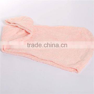 customized pink pure cotton velour soft comfortable hair cap/bath cap