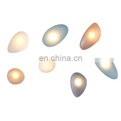 Nordic modern minimalist personality Colored Pebble Glass wall lamps for decoration