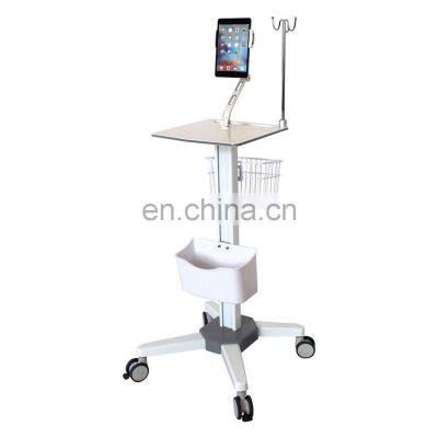 Good Quality Hot Sale Cheap Plastic Aluminium Alloy computer cart  hospital ultrasound color doppler trolley