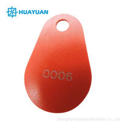 Fast delivery 13.56MHz RFID Transponder Pear Keychain Tags for Loyalty management