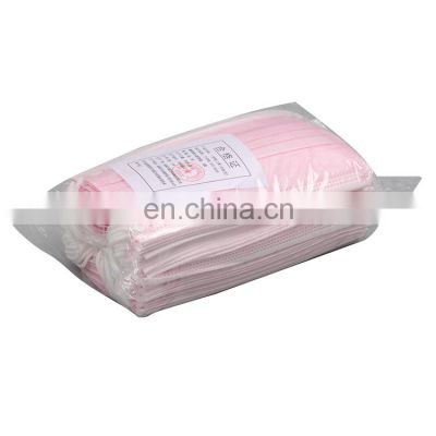 Hot Selling Fashion 3 Ply Disposable Face Masks Pink Non-woven Medical Face Masks