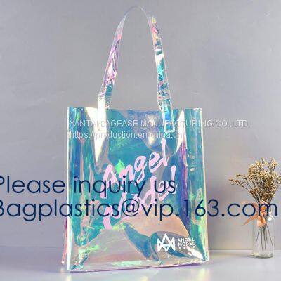HOLOGRAPHIC, NEON TOTE, PVC BAG, VINYL SHOPPER, TOILETRY, BIKINI, SWIMWEAR, BEACHWEAR photo-3