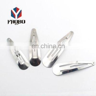 Custom Hair Accessories Wholesale Silver Metal Snap Clip 50mm Hair Clips For Girls Women photo-4