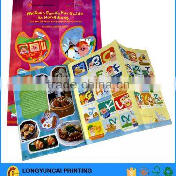 Customized children soft cover perfect binding sticker book