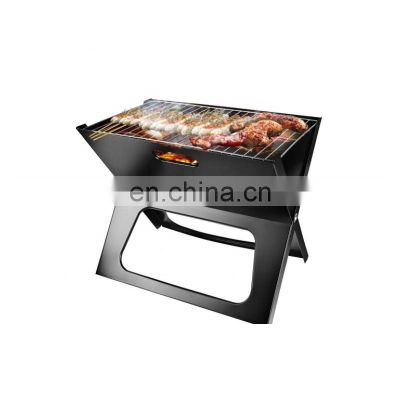 Hot selling black foldable portable X shape camping bbq grills