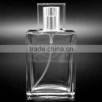 25ml classic Square shaped Glass Perfume Bottle with clear cap