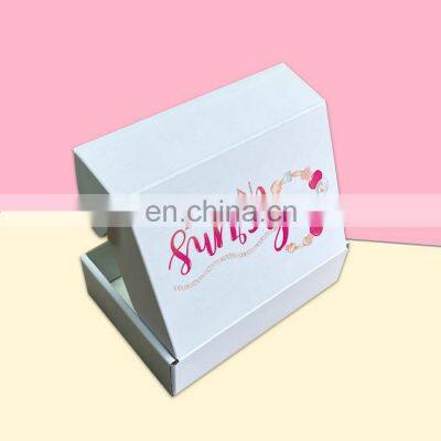 Custom Logo Small White Jewelry Necklace Earrings Gift Cardboard Carton Paper Box Corrugated Mailer Packaging Box photo-5