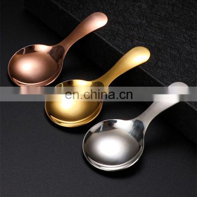 Stainless Steel 304 Ice Cream Sugar Salt Spice Condiment Short Handle Tea Coffee Spoon