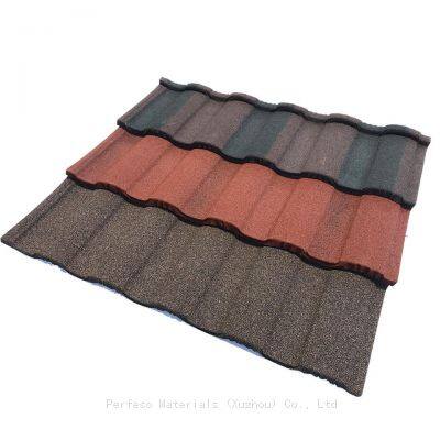 Safe installation Stone Coated Metal Roofing Tile for Villa