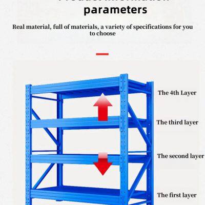 Shelves 100KG 3 Layer 120*40*200cm Grey and White Heavy Duty Shelves Wholesale Storage Clothing Express Warehouse Storage Shelving photo-3
