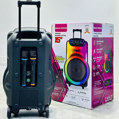 The New Listing 12 inch/15 inch lever sound box large speakers bluetooth karaoke speaker with mic and bluetooth